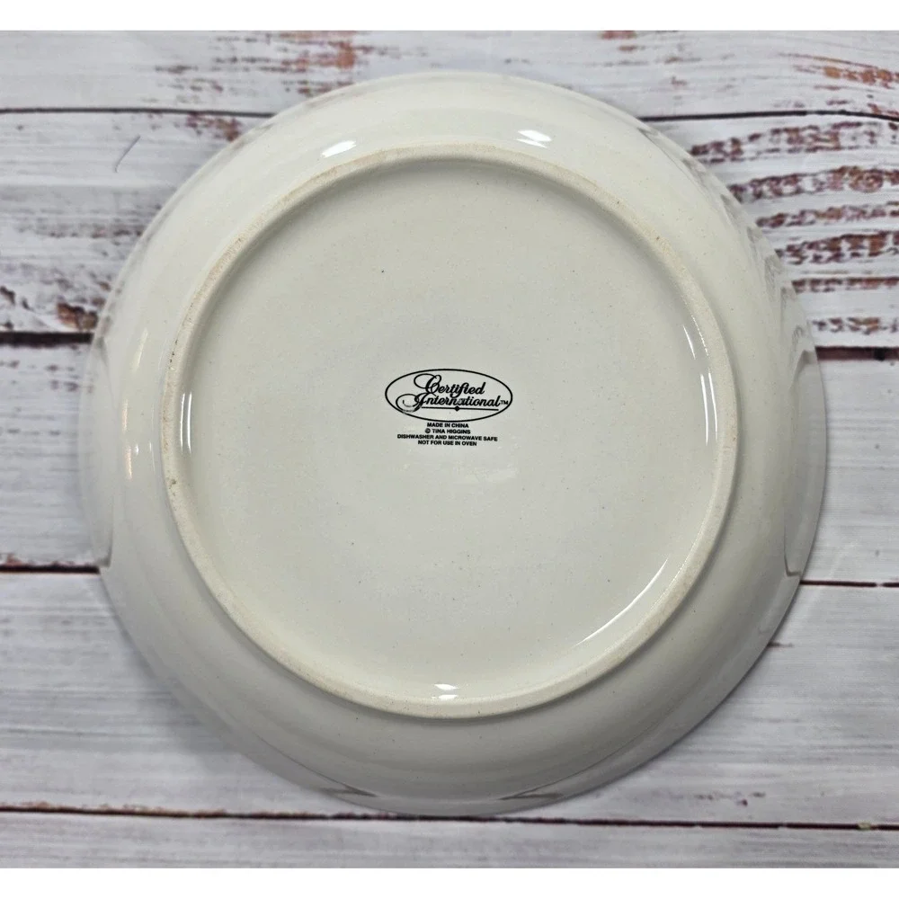 Certified International Pasta Bowl 9.25in Blue Good Tina Higgins Cabbage